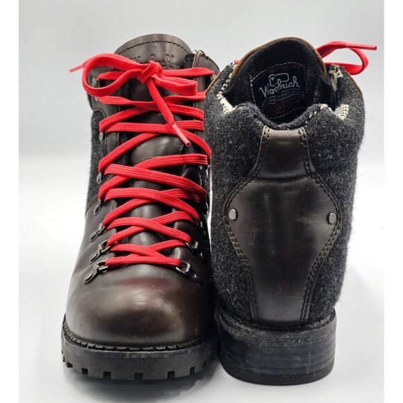 Woolrich Rockies Women's Brown Leather Dark Gray Wool Hiking Boots Sz 9.5 2908 - Picture 11 of 16